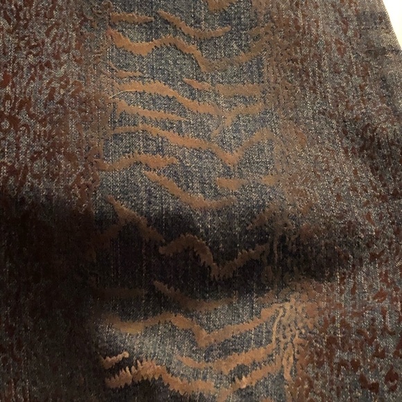 Dark wide jeans size 10 animal print mid- high rise with stretch - Picture 10 of 15